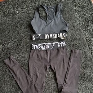 Gymshark Charcoal Activewear Set top is a small bottom is an xs